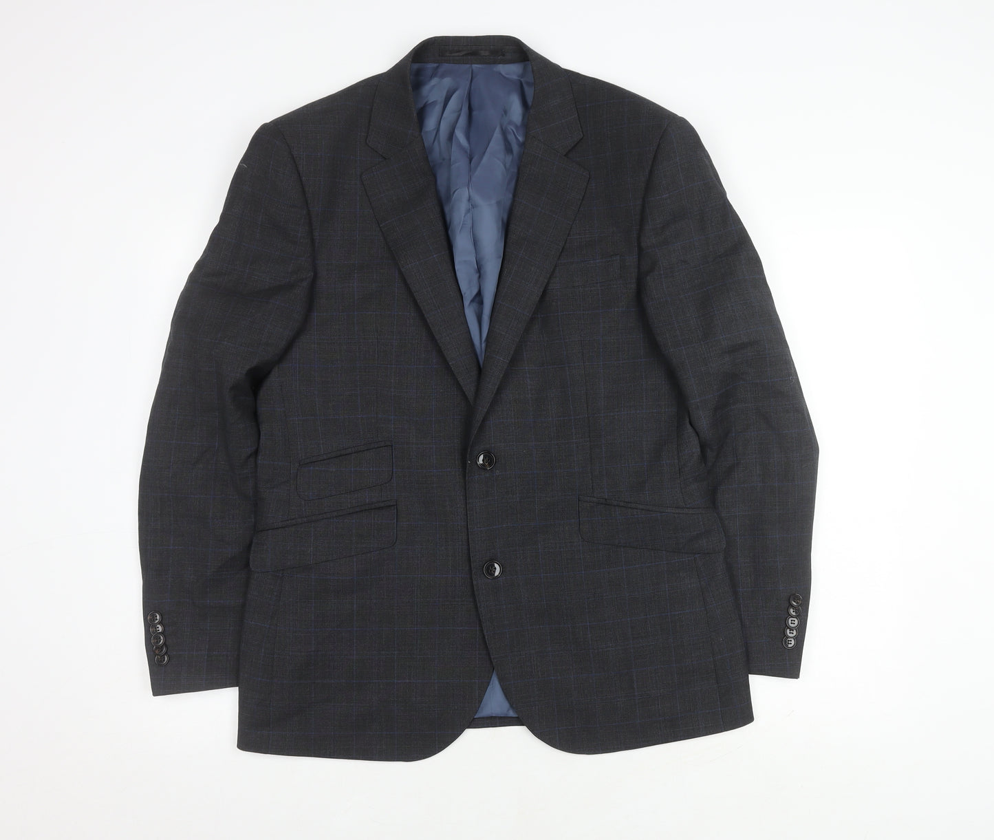 John Lewis Men's Grey Check Blazer, 40S, Elegant Style