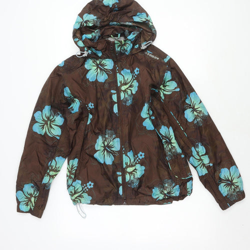 TOG24 Women's Brown Floral Rain Coat Size 12