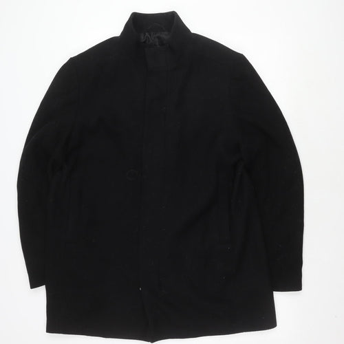 Debenhams Men's Black Wool Blend Coat Size 44
