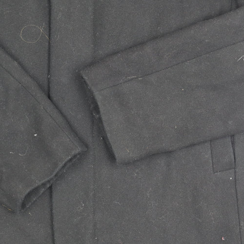 Debenhams Men's Black Wool Blend Coat Size 44
