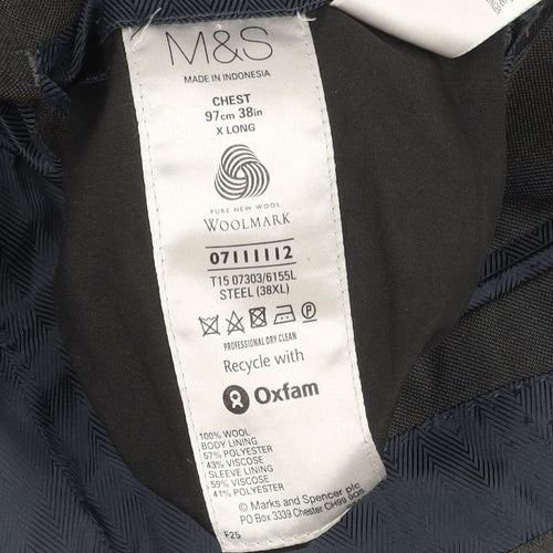 Marks and Spencer Men's Grey Wool Blazer 38XL