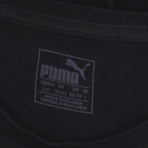 Puma Men's Black Graphic Sports T-Shirt, Size L