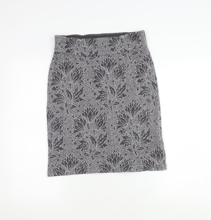 White Stuff Women's Grey Cotton Pencil Skirt Size 10