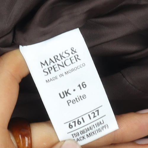 Marks and Spencer Women's Petite Blazer, Size 16, Brown