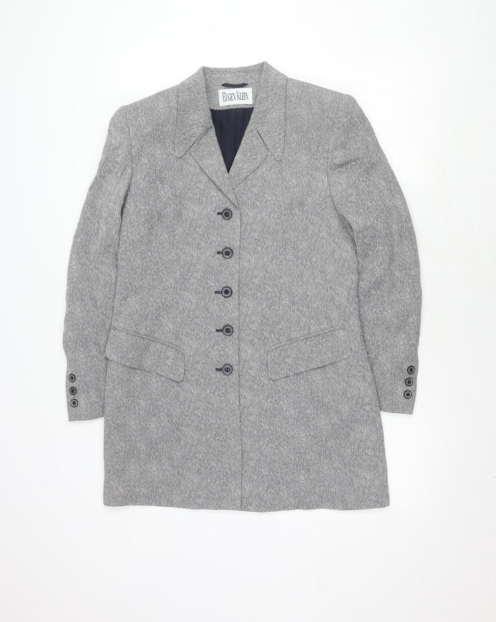 Eugen Klein Women's Grey Herringbone Blazer, Size 8
