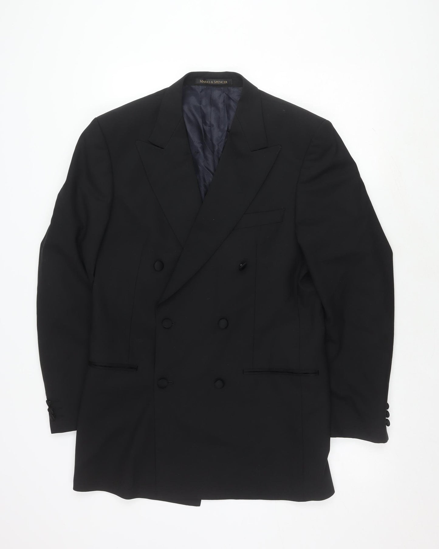 Marks and Spencer Men's Black Blazer, Size 38L Vintage