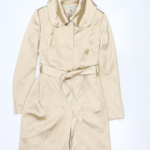 Karen Millen Women Beige Trench Coat Size 10 Classic