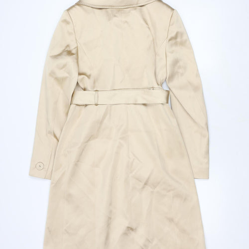 Karen Millen Women Beige Trench Coat Size 10 Classic