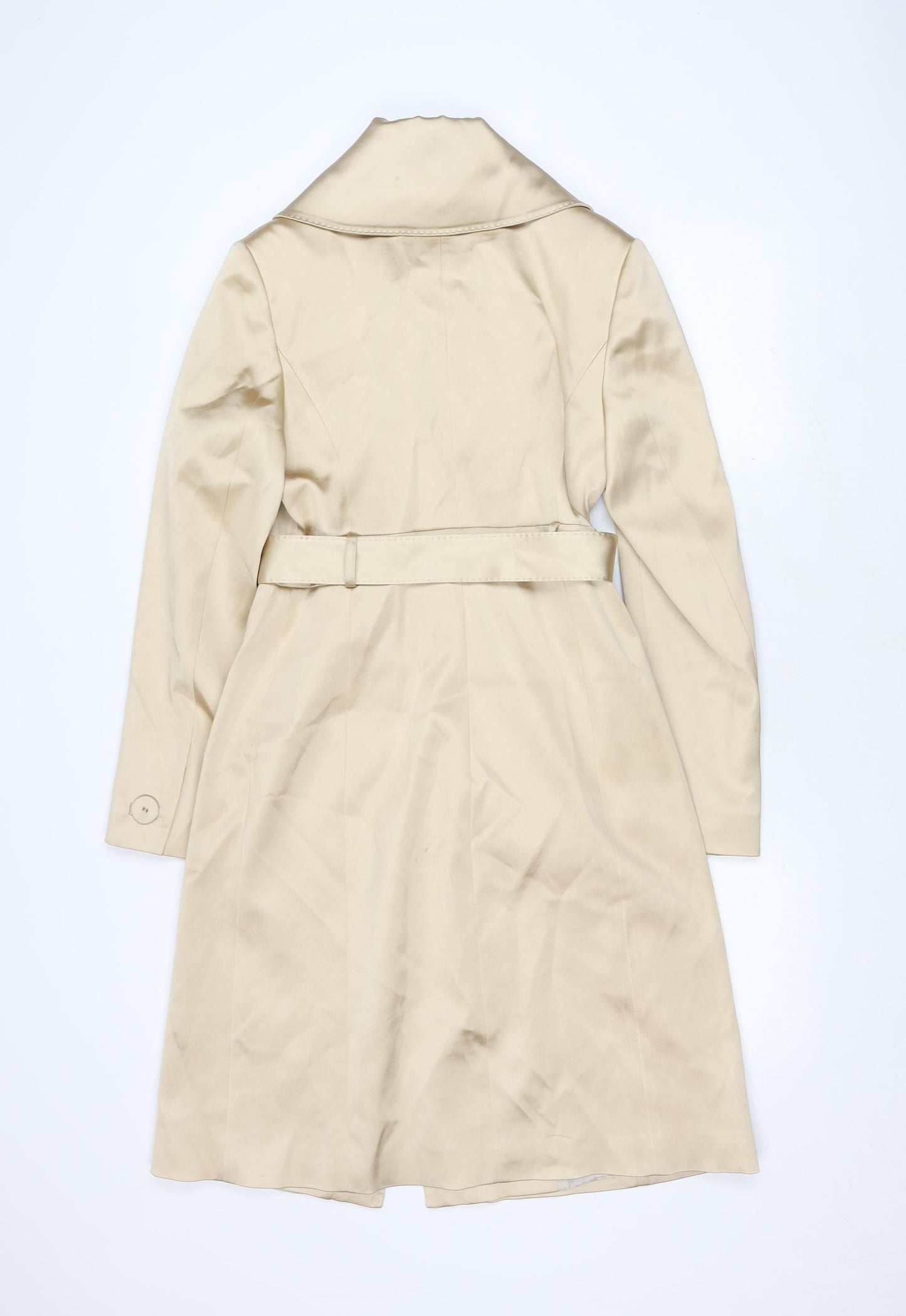 Karen Millen Women Beige Trench Coat Size 10 Classic