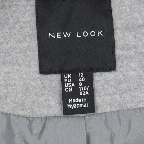 New Look Women's Grey Jacket, Size 12, Autumn/Winter Essential