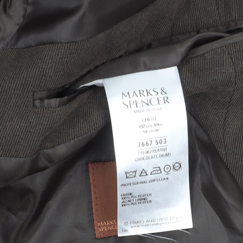 Marks and Spencer Men's Brown Blazer - Size 40R