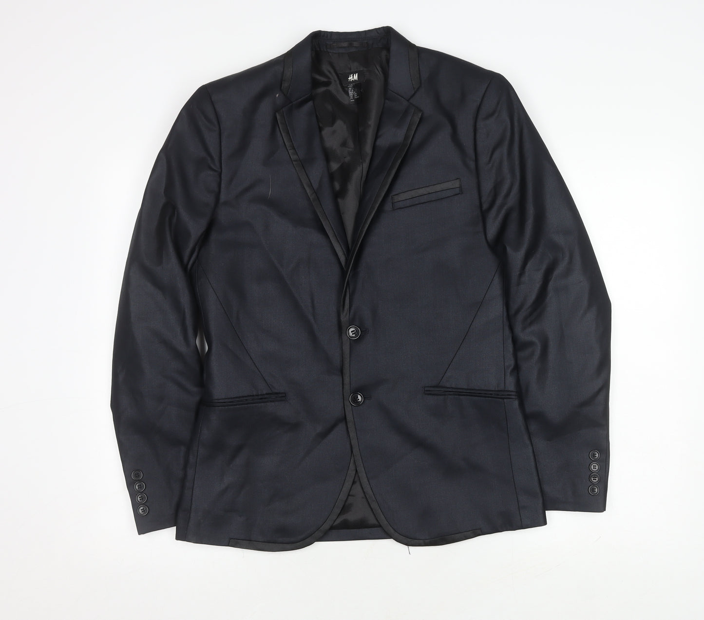 H&M Men's Slim Fit Blue Blazer, Size 36R