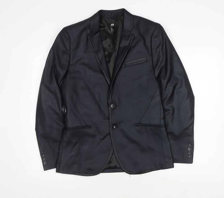 H&M Men's Slim Fit Blue Blazer, Size 36R