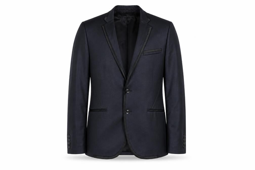 Front view of H&M Men's Slim Fit Blue Blazer, size 36R