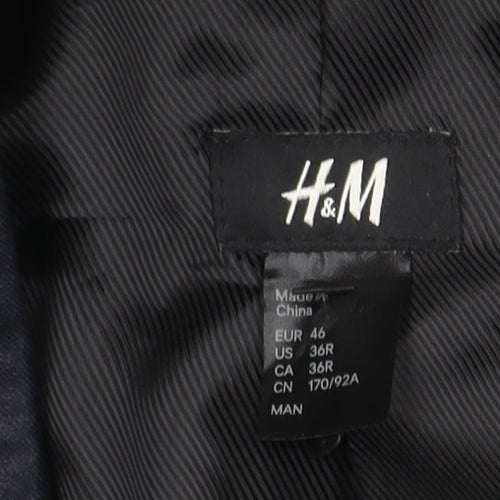 H&M Men's Slim Fit Blue Blazer, Size 36R