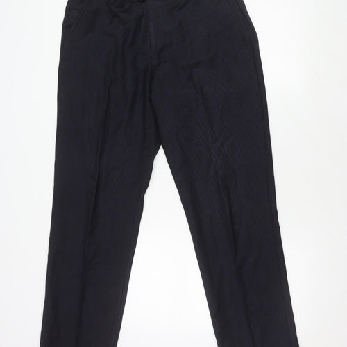 John Lewis Men's Black Wool Trousers - Size 34