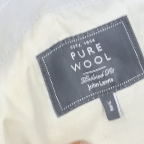 John Lewis Men's Black Wool Trousers - Size 34