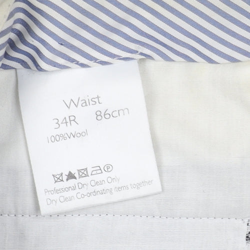 John Lewis Men's Black Wool Trousers - Size 34