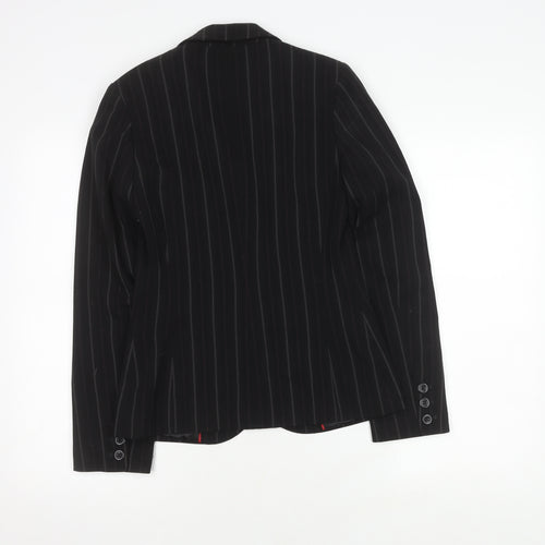 New Look Women's Black Pinstripe Blazer, Size S