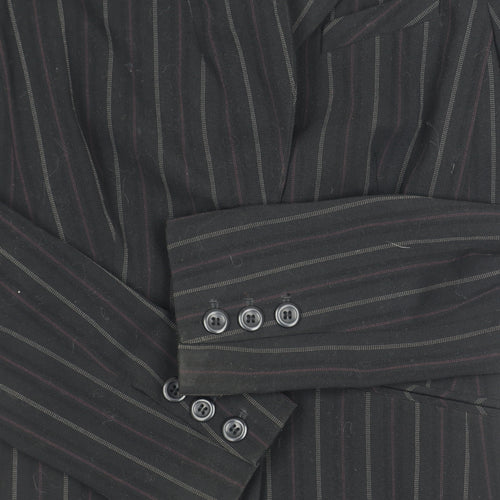 New Look Women's Black Pinstripe Blazer, Size S