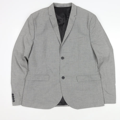 H&M Men's Grey Blazer 44R Regular Fit Jacket