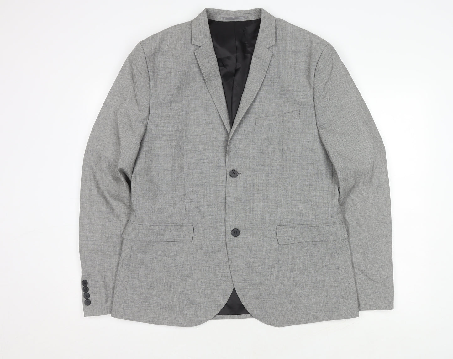 H&M Men's Grey Blazer 44R Regular Fit Jacket