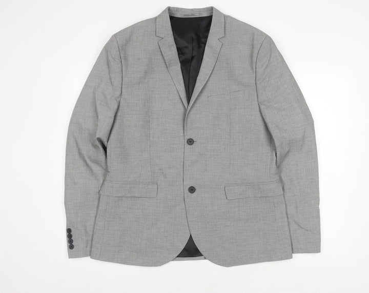 H&M Men's Grey Blazer 44R Regular Fit Jacket