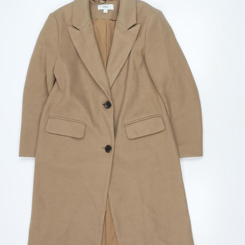 Marks and Spencer Women's Beige Wool Overcoat Size 16