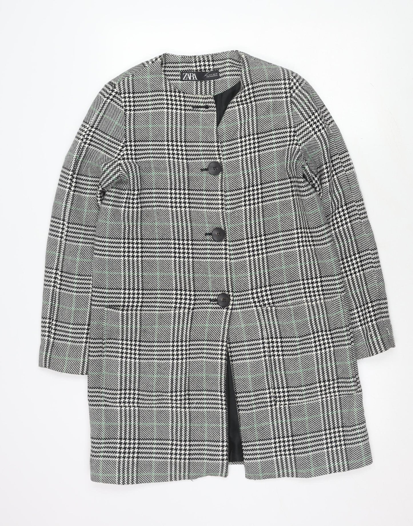 Zara Women's Mid-Length Check Blazer, Size S