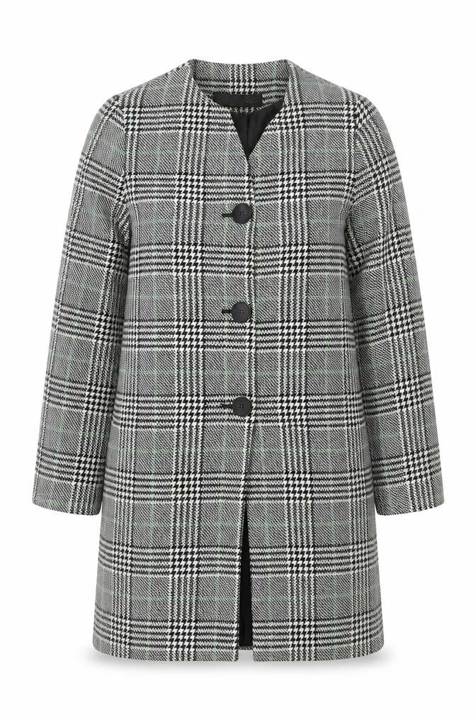 Front view of Zara Women's Mid-Length Check Blazer, size S
