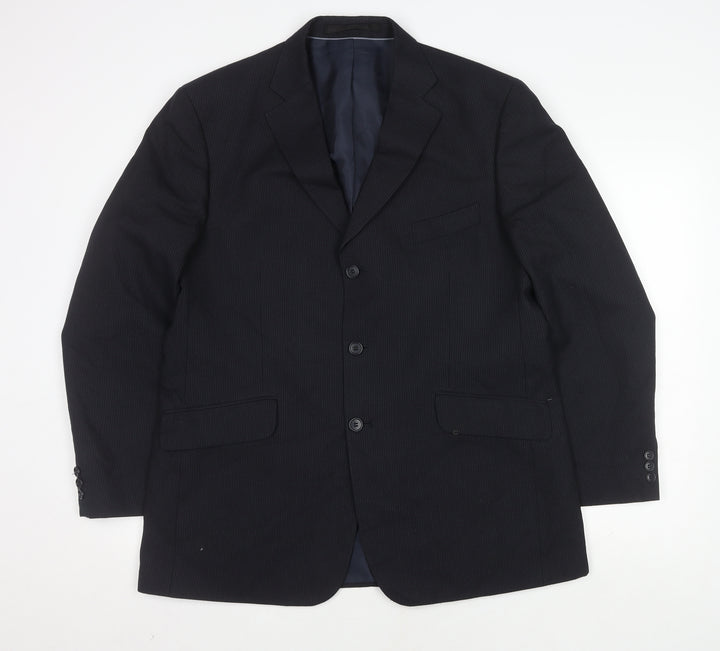 Marks & Spencer Men's Blue Striped Suit Jacket 42R