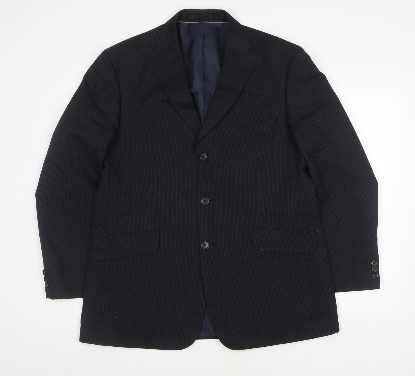 Marks & Spencer Men's Blue Striped Suit Jacket 42R