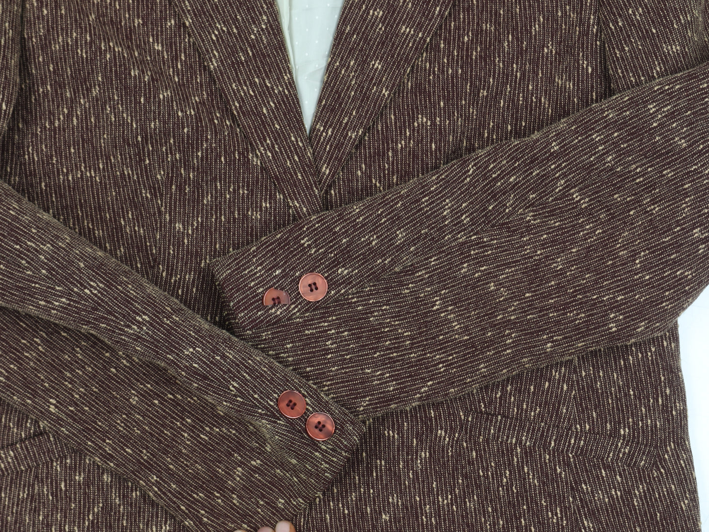 Klass Women's Brown Flecked Blazer, Size 16, Two-Button