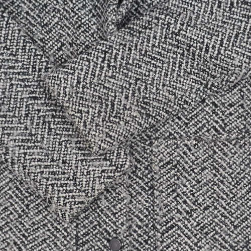Topshop Women's Grey Herringbone Coat, Size 6