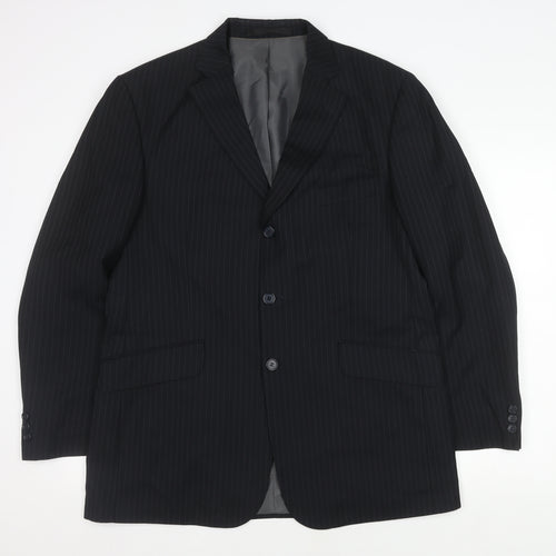 Marks and Spencer Men's Blue Striped Blazer Size 42R