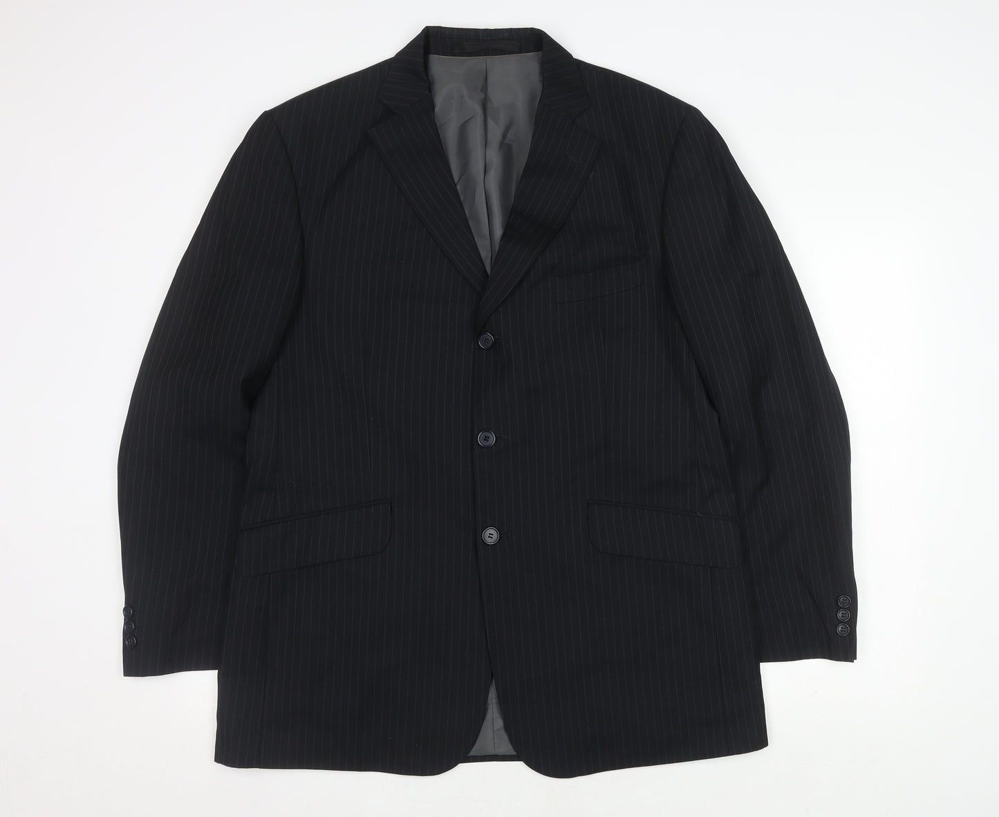 Marks and Spencer Men's Blue Striped Blazer Size 42R