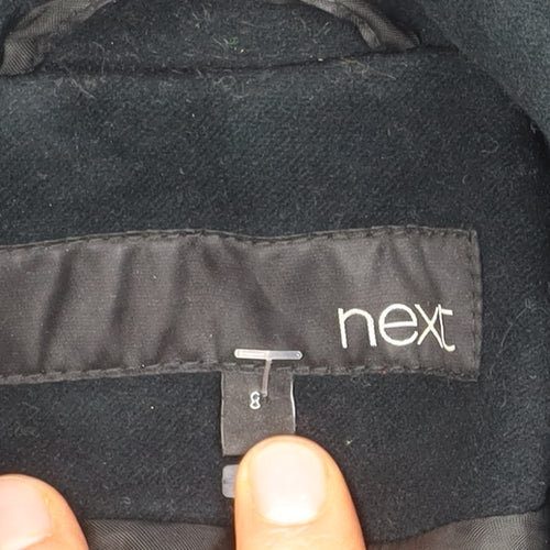 Next Women's Black Wool Overcoat Size 8