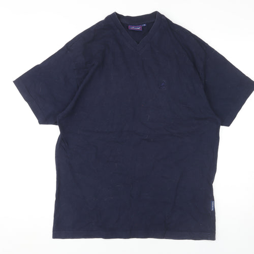 Kangol Men's V-Neck Blue T-Shirt, Size M