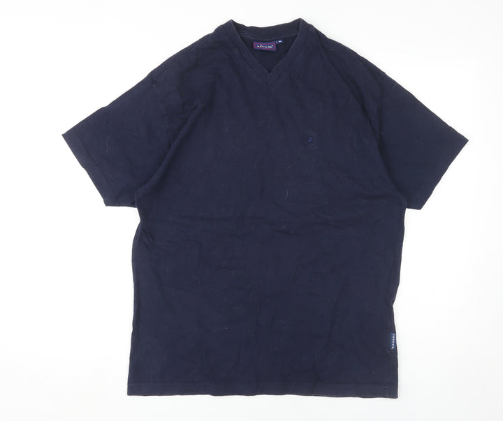 Kangol Men's V-Neck Blue T-Shirt, Size M