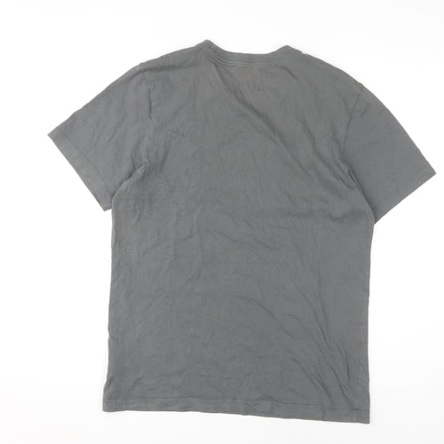 Nike Men's Grey Crew Neck T-Shirt, S, Cotton, Logo