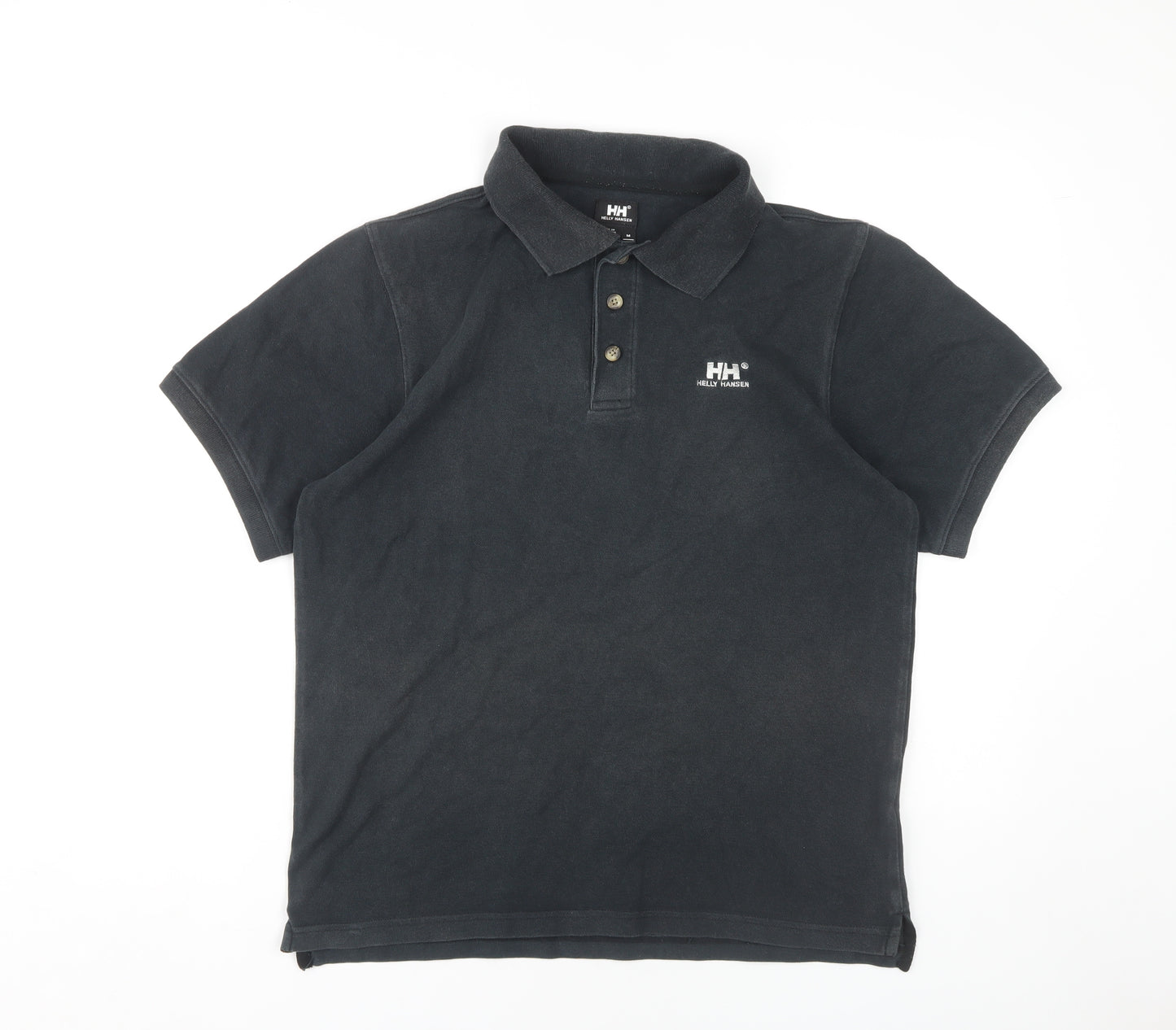Helly Hansen Men's Black Polo, Medium, Short Sleeve
