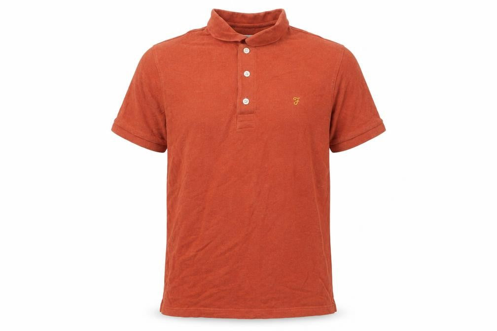 Farah Men's Orange Polo Shirt M Short Sleeve Cotton