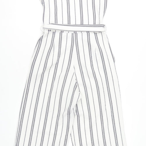 Quiz Women's White Striped Jumpsuit Size 8