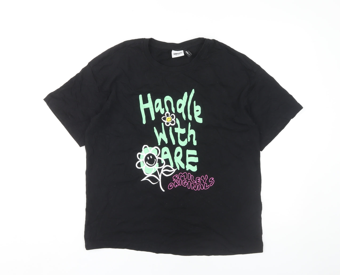Smiley Originals Black M Crew Tee Unisex, Funny Design