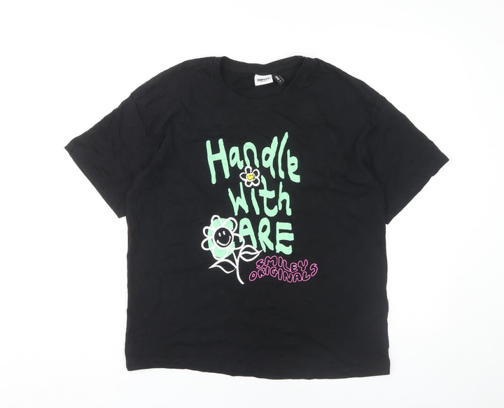 Smiley Originals Black M Crew Tee Unisex, Funny Design