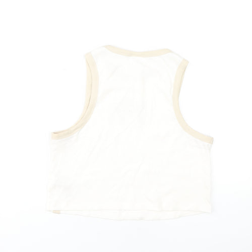 Disney Women's Ivory Minnie Mouse Cropped Tank - Large