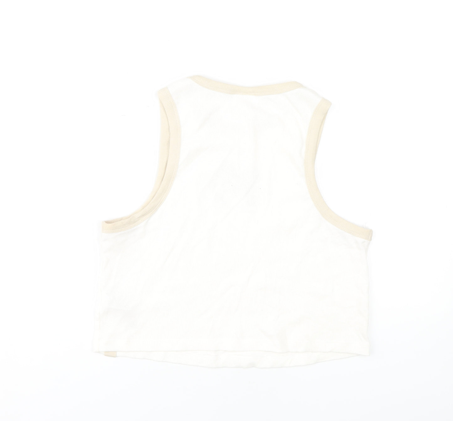 Disney Women's Ivory Minnie Mouse Cropped Tank - Large