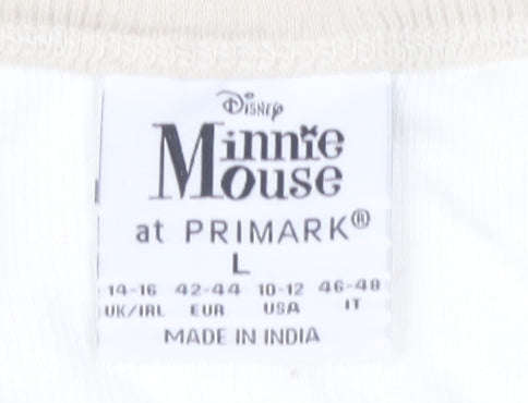 Disney Women's Ivory Minnie Mouse Cropped Tank - Large