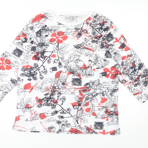 TIGI Wear Women's Multicoloured Floral Top Size 14