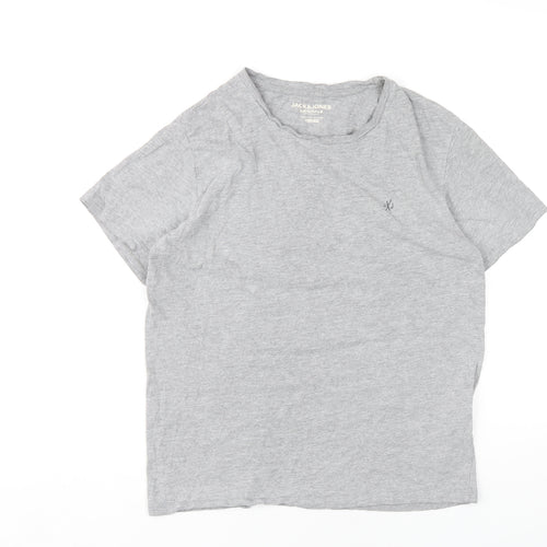 Jack & Jones Men's Grey Regular Fit T-Shirt, M